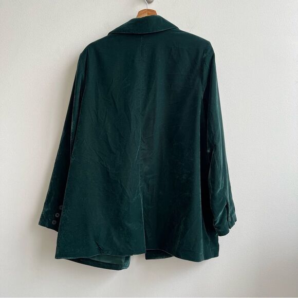 Old Navy Blazer Women's Green Velvet Holiday Career Corporate Goth NWT Size XL - Picture 7 of 7